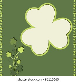 St Patrick's Day card with shamrock leaves in green colors
