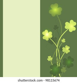St Patrick's Day card with shamrock leaves in green colors