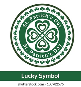 St. Patrick's Day card Stamp Lucky symbol. Vector illustration EPS 10