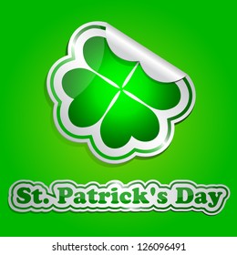 St. Patrick's day card with sticker