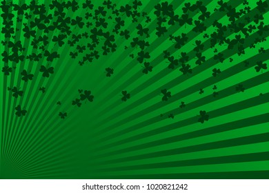St Patrick's day card. Striped background and shamrock border. Vector illustration for Saint Patrick Day Greeting Card