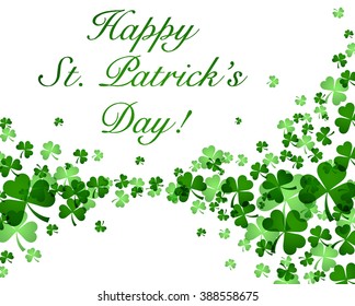 St. Patrick's day card with text. Vector paper illustration.