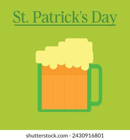 St. Patrick's Day card with top beer yellow money