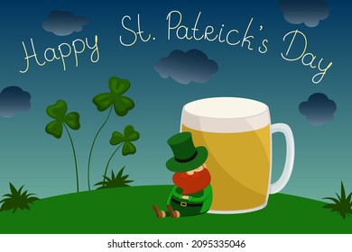 St. Patrick's Day card. Vector illustration. 