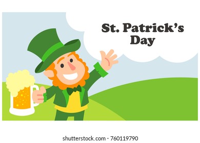 St. Patrick's Day Card, vector, editable