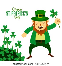 St Patricks Day Cartoon Character Mascot With Happy Smiley Face