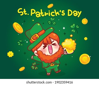 St. patrick's day cartoon illustration