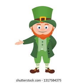 St. Patrick's Day cartoon Leprechaun character, isolated vector illustration