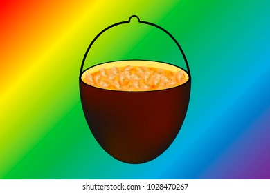 St Patrick's day, cartoon. Pot of gold vector .