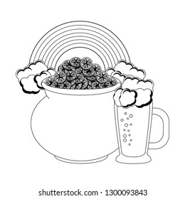 St patricks day cartoons black and white
