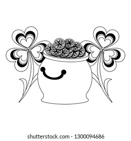 St patricks day cartoons black and white
