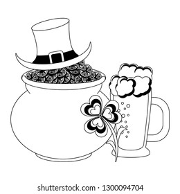 St patricks day cartoons black and white