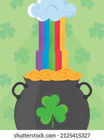 st patricks day cauldron and rainbow