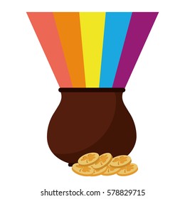 st patricks day cauldron rainbow with coins