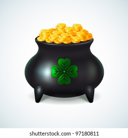 St Patrick's day cauldron - vector illustration