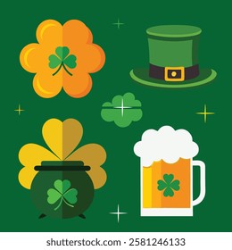 St Patrick's Day Celebrat Vector Design Elements Set