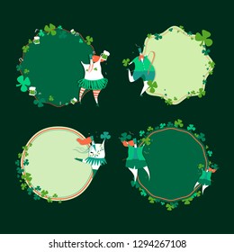 St. Patricks Day celebration badges vector