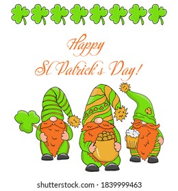 St Patricks Day celebration clip art set, isolated on white background, vector