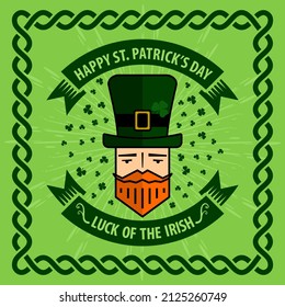 St. Patrick's Day celebration design template with cartoon Leprechaun	