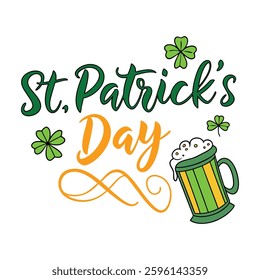 St. Patrick's Day celebration graphic with beer mug