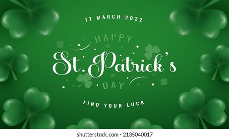 st patricks day celebration with green background clovers eps 10. 