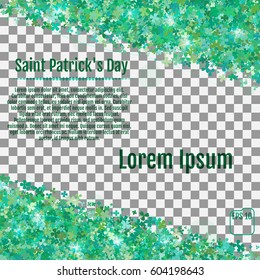 St. Patrick's Day celebration greeting card.  Vector illustration on a transparent background.