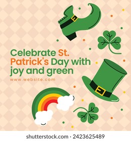 St. Patrick's Day Celebration. Happy Saint Patrick's Day background. March 17. Cartoon Vector illustration design for Poster, Banner, Flyer, Greeting, Card, Cover, Post, Invitation. Ireland Feast day.