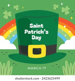 St. Patrick's Day Celebration. Happy Saint Patrick's Day background. March 17. Cartoon Vector illustration design for Poster, Banner, Flyer, Greeting, Card, Cover, Post, Invitation. Ireland Feast day.