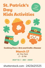 St. Patrick's Day Celebration. Happy Saint Patrick's Day background. March 17. Cartoon Vector illustration design for Poster, Banner, Flyer, Greeting, Card, Cover, Post, Invitation. Ireland Feast day.