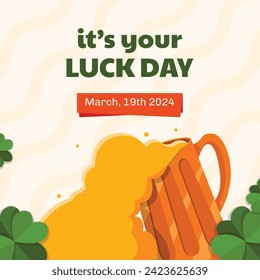 St. Patrick's Day Celebration. Happy Saint Patrick's Day background. March 17. Cartoon Vector illustration design for Poster, Banner, Flyer, Greeting, Card, Cover, Post, Invitation. Ireland Feast day.