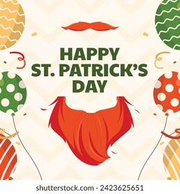 St. Patrick's Day Celebration. Happy Saint Patrick's Day background. March 17. Cartoon Vector illustration design for Poster, Banner, Flyer, Greeting, Card, Cover, Post, Invitation. Ireland Feast day.