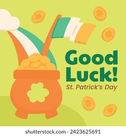 St. Patrick's Day Celebration. Happy Saint Patrick's Day background. March 17. Cartoon Vector illustration design for Poster, Banner, Flyer, Greeting, Card, Cover, Post, Invitation. Ireland Feast day.