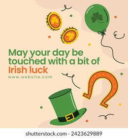 St. Patrick's Day Celebration. Happy Saint Patrick's Day background. March 17. Cartoon Vector illustration design for Poster, Banner, Flyer, Greeting, Card, Cover, Post, Invitation. Ireland Feast day.