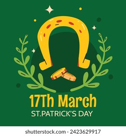 St. Patrick's Day Celebration. Happy Saint Patrick's Day background. March 17. Cartoon Vector illustration design for Poster, Banner, Flyer, Greeting, Card, Cover, Post, Invitation. Ireland Feast day.