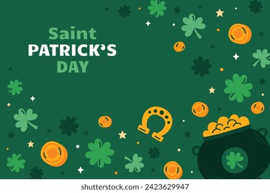 St. Patrick's Day Celebration. Happy Saint Patrick's Day background. March 17. Cartoon Vector illustration design for Poster, Banner, Flyer, Greeting, Card, Cover, Post, Invitation. Ireland Feast day.