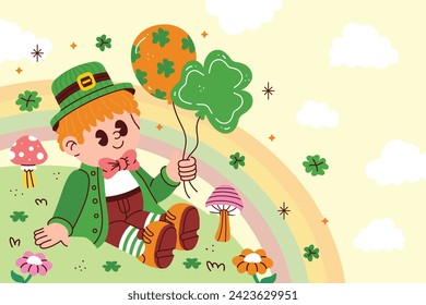 St. Patrick's Day Celebration. Happy Saint Patrick's Day background. March 17. Cartoon Vector illustration design for Poster, Banner, Flyer, Greeting, Card, Cover, Post, Invitation. Ireland Feast day.