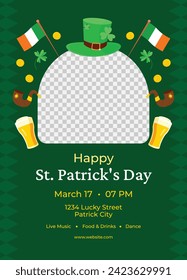 St. Patrick's Day Celebration. Happy Saint Patrick's Day background. March 17. Cartoon Vector illustration design for Poster, Banner, Flyer, Greeting, Card, Cover, Post, Invitation. Ireland Feast day.