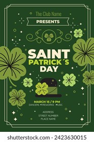 St. Patrick's Day Celebration. Happy Saint Patrick's Day background. March 17. Cartoon Vector illustration design for Poster, Banner, Flyer, Greeting, Card, Cover, Post, Invitation. Ireland Feast day.