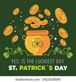 St. Patrick's Day Celebration. Happy Saint Patrick's Day background. March 17. Cartoon Vector illustration design for Poster, Banner, Flyer, Greeting, Card, Cover, Post, Invitation. Ireland Feast day.