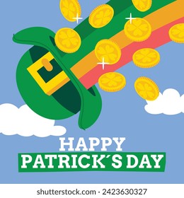 St. Patrick's Day Celebration. Happy Saint Patrick's Day background. March 17. Cartoon Vector illustration design for Poster, Banner, Flyer, Greeting, Card, Cover, Post, Invitation. Ireland Feast day.