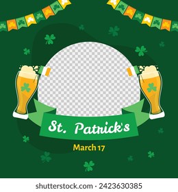 St. Patrick's Day Celebration. Happy Saint Patrick's Day background. March 17. Cartoon Vector illustration design for Poster, Banner, Flyer, Greeting, Card, Cover, Post, Invitation. Ireland Feast day.
