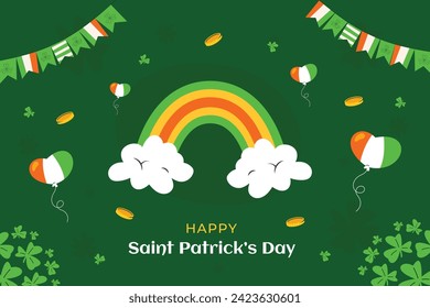 St. Patrick's Day Celebration. Happy Saint Patrick's Day background. March 17. Cartoon Vector illustration design for Poster, Banner, Flyer, Greeting, Card, Cover, Post, Invitation. Ireland Feast day.