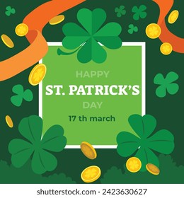 St. Patrick's Day Celebration. Happy Saint Patrick's Day background. March 17. Cartoon Vector illustration design for Poster, Banner, Flyer, Greeting, Card, Cover, Post, Invitation. Ireland Feast day.