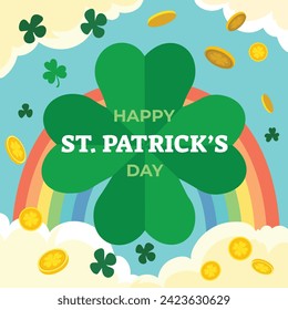 St. Patrick's Day Celebration. Happy Saint Patrick's Day background. March 17. Cartoon Vector illustration design for Poster, Banner, Flyer, Greeting, Card, Cover, Post, Invitation. Ireland Feast day.