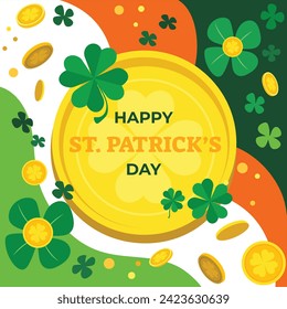St. Patrick's Day Celebration. Happy Saint Patrick's Day background. March 17. Cartoon Vector illustration design for Poster, Banner, Flyer, Greeting, Card, Cover, Post, Invitation. Ireland Feast day.