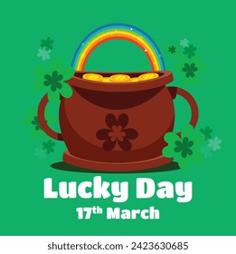 St. Patrick's Day Celebration. Happy Saint Patrick's Day background. March 17. Cartoon Vector illustration design for Poster, Banner, Flyer, Greeting, Card, Cover, Post, Invitation. Ireland Feast day.