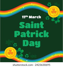 St. Patrick's Day Celebration. Happy Saint Patrick's Day background. March 17. Cartoon Vector illustration design for Poster, Banner, Flyer, Greeting, Card, Cover, Post, Invitation. Ireland Feast day.