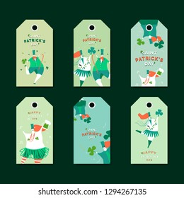 St. Patrick's Day celebration labels vector
