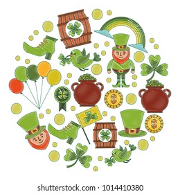 st patricks day celebration party elements icons