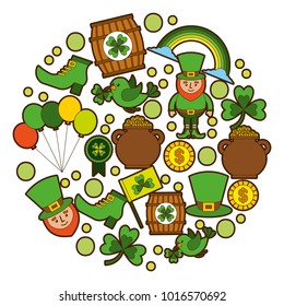 st patricks day celebration party elements icons